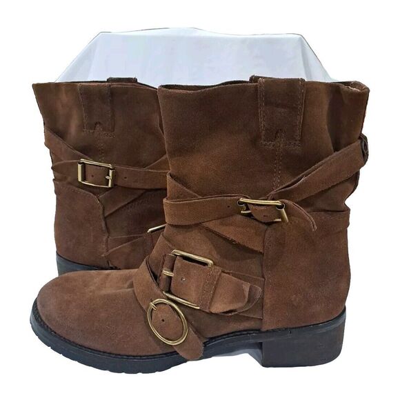 Lucky Brand Shoes - Lucky Brand Originals Suede Boots Women's Size 10 Triple Buckle Fashion EUC